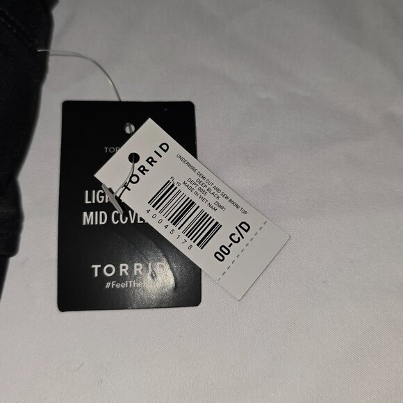 Torrid Underwire Demi Cut & Sew Bikini Top in Deep Black, Size 00-C/D, NWT - Picture 4 of 7